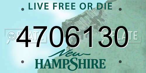 4706130 New Hampshire License Plate