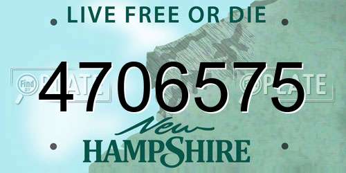 4706575 New Hampshire License Plate