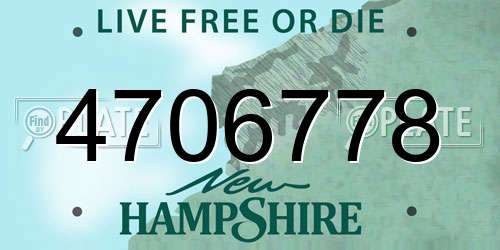 4706778 New Hampshire License Plate