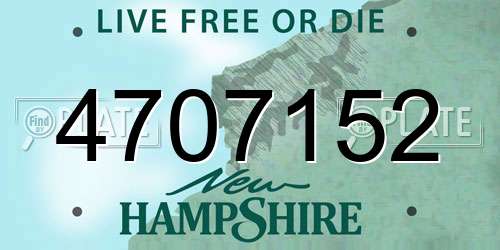 4707152 New Hampshire License Plate