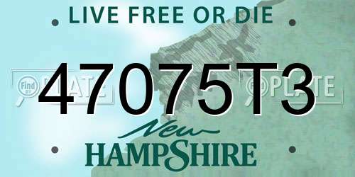 47075T3 New Hampshire License Plate