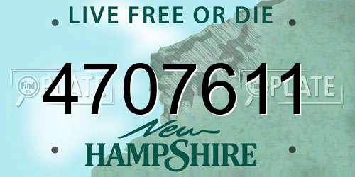 4707611 New Hampshire License Plate