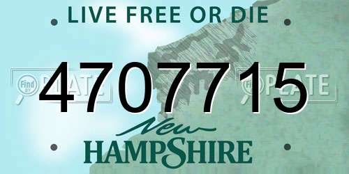 4707715 New Hampshire License Plate