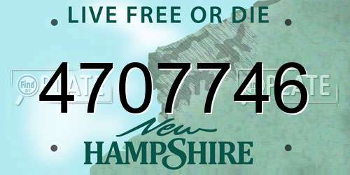 4707746 New Hampshire License Plate