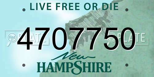 4707750 New Hampshire License Plate