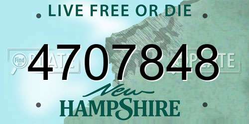 4707848 New Hampshire License Plate