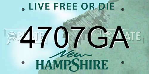 4707GA New Hampshire License Plate
