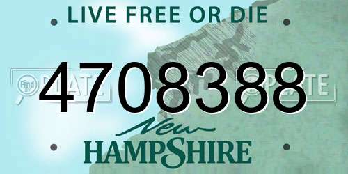 4708388 New Hampshire License Plate