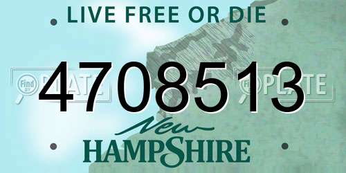 4708513 New Hampshire License Plate