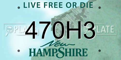 470H3 New Hampshire License Plate