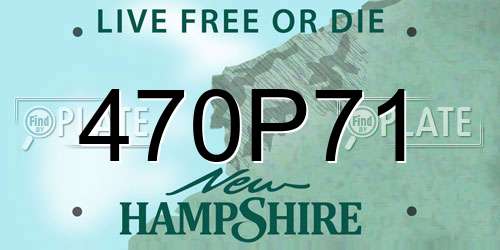 470P71 New Hampshire License Plate