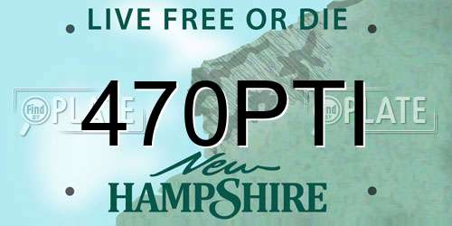 470PTI New Hampshire License Plate