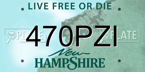 470PZI New Hampshire License Plate