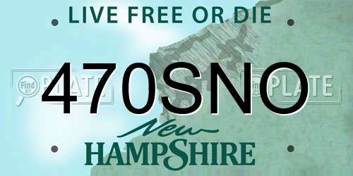 470SNO New Hampshire License Plate