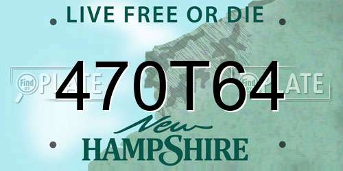 470T64 New Hampshire License Plate