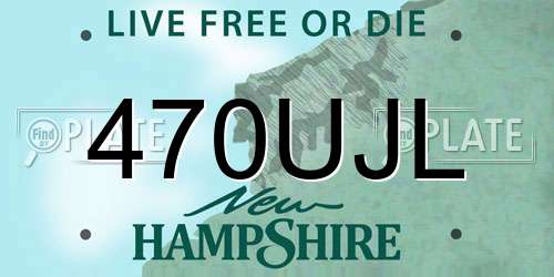 470UJL New Hampshire License Plate