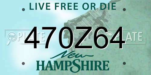470Z64 New Hampshire License Plate