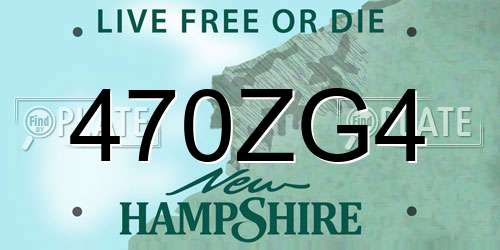 470ZG4 New Hampshire License Plate