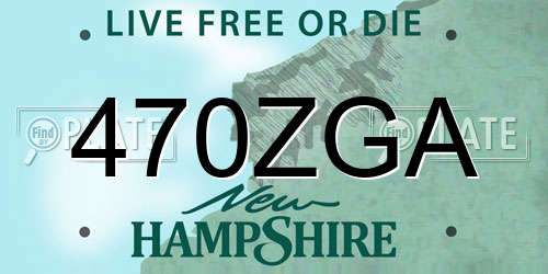 470ZGA New Hampshire License Plate