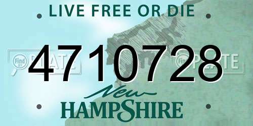 4710728 New Hampshire License Plate