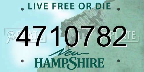 4710782 New Hampshire License Plate