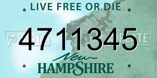 4711345 New Hampshire License Plate