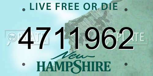 4711962 New Hampshire License Plate