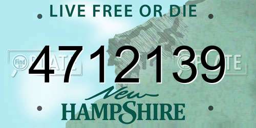 4712139 New Hampshire License Plate
