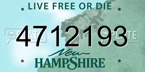 4712193 New Hampshire License Plate