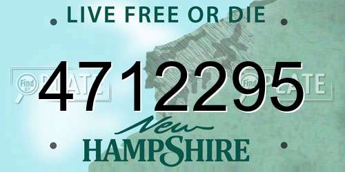 4712295 New Hampshire License Plate
