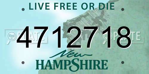 4712718 New Hampshire License Plate