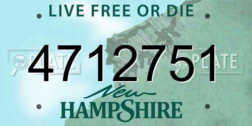 4712751 New Hampshire License Plate