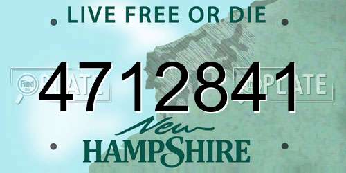 4712841 New Hampshire License Plate