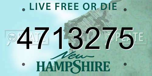 4713275 New Hampshire License Plate