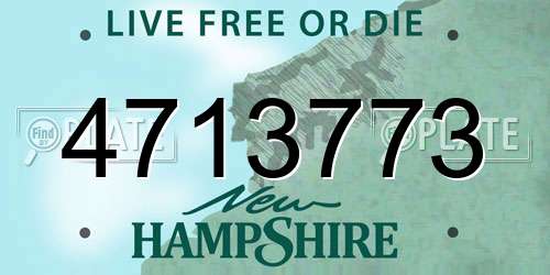4713773 New Hampshire License Plate