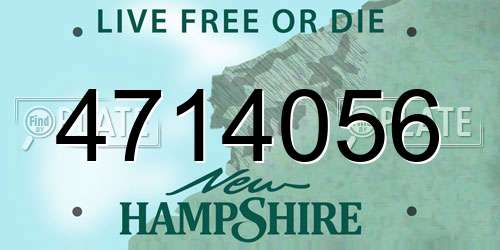 4714056 New Hampshire License Plate