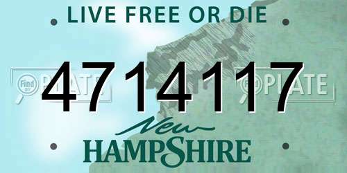 4714117 New Hampshire License Plate