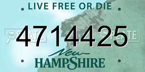 4714425 New Hampshire License Plate