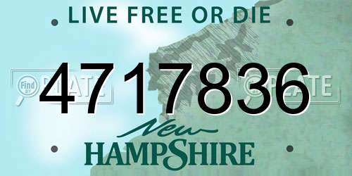 4717836 New Hampshire License Plate