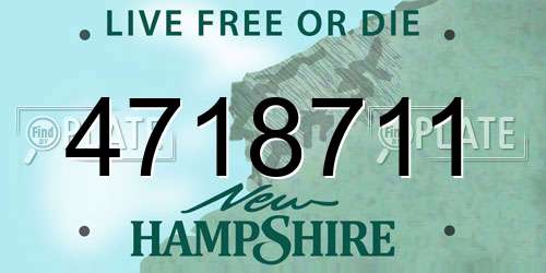 4718711 New Hampshire License Plate