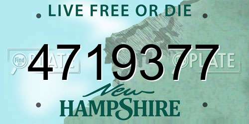 4719377 New Hampshire License Plate