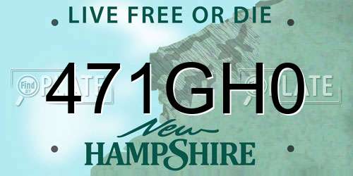471GH0 New Hampshire License Plate