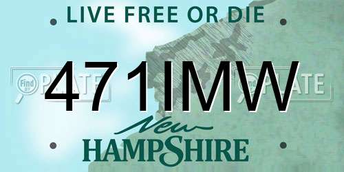 471IMW New Hampshire License Plate