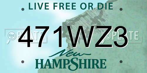 471WZ3 New Hampshire License Plate
