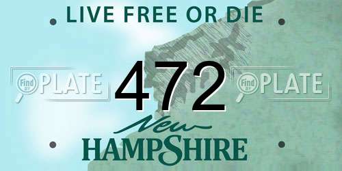 472 New Hampshire License Plate