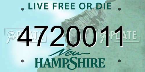 4720011 New Hampshire License Plate