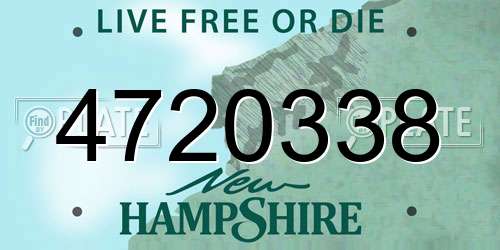 4720338 New Hampshire License Plate