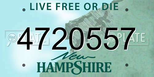4720557 New Hampshire License Plate