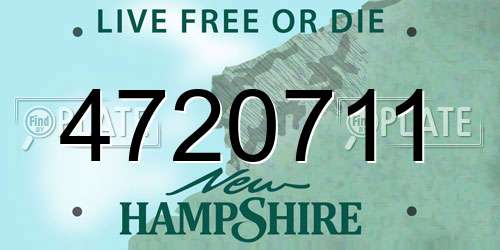 4720711 New Hampshire License Plate