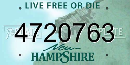 4720763 New Hampshire License Plate